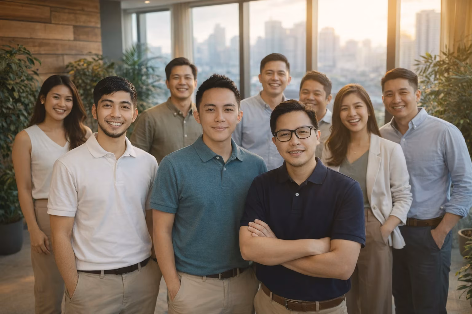The Keentech team smiling together in a Manila office